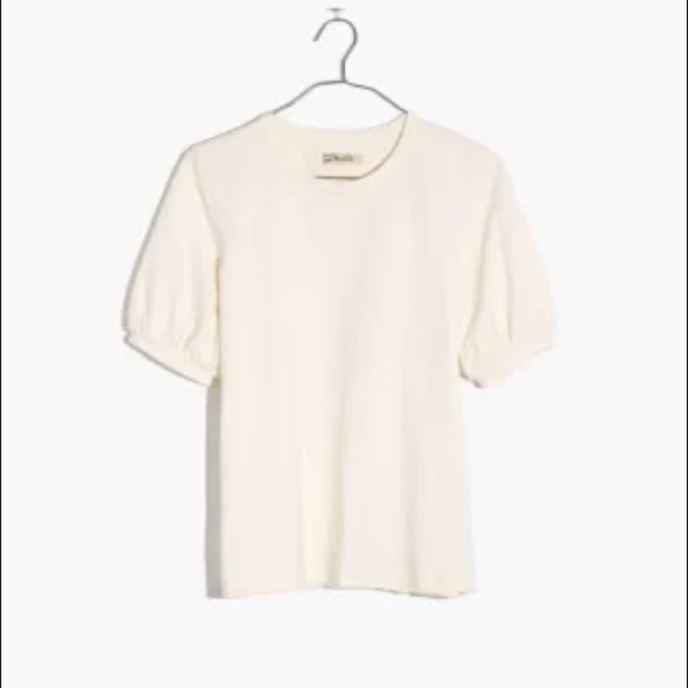 Madewell White Puff Sleeve Top